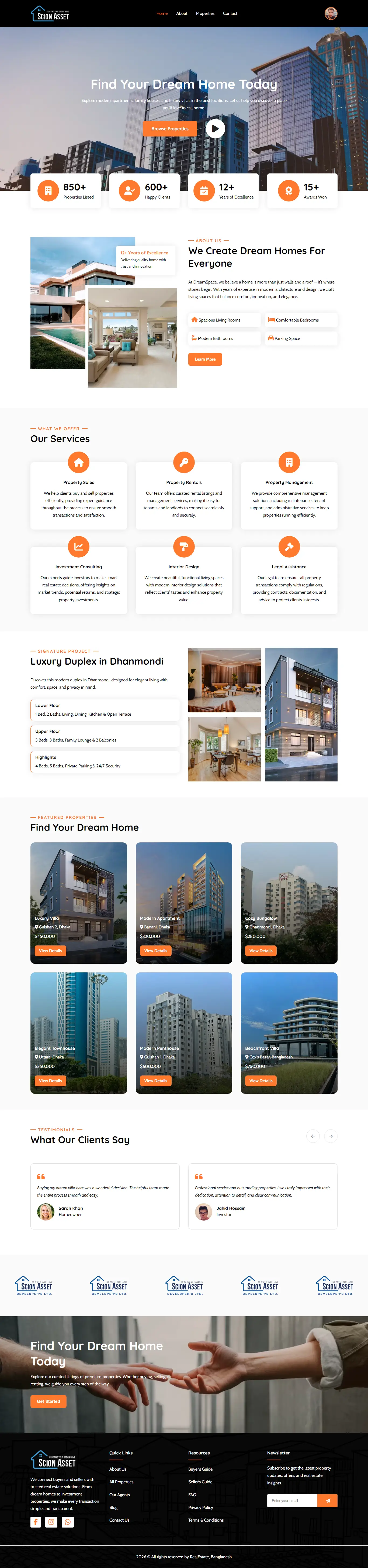 Dream Home – Real Estate Website